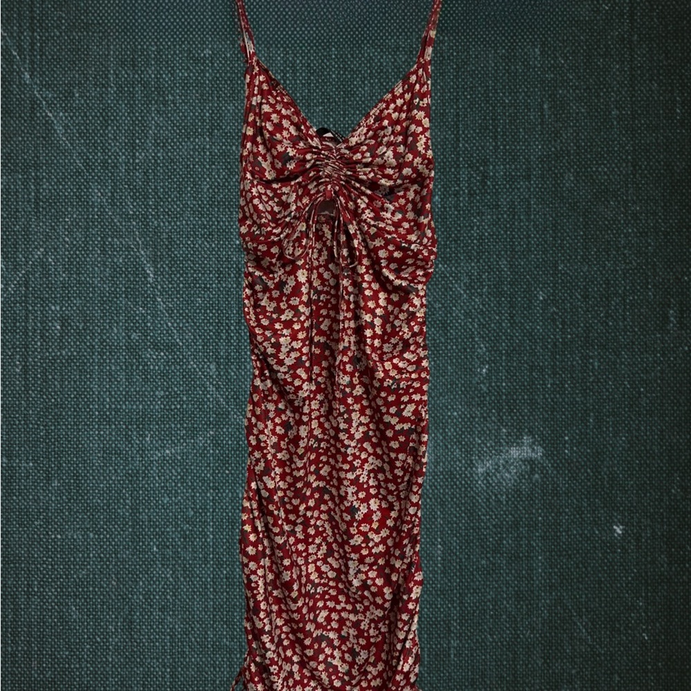 Shein Red Floral Bodycon Dress